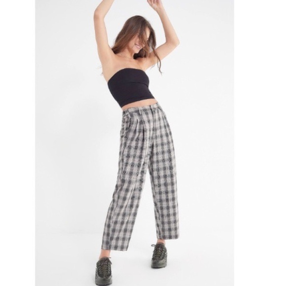 Urban Outfitters Arlo Pleated Pant Plaid Wide Leg size Large
